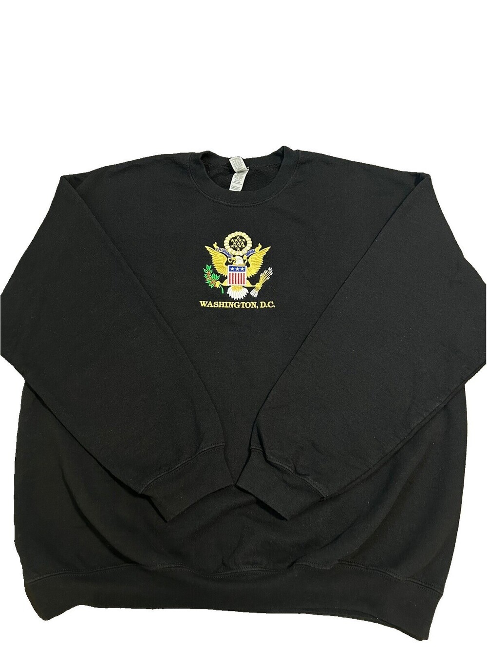 Washington D.C. Black Gold Crest Crewneck Pullover Sweatshirt Sz M